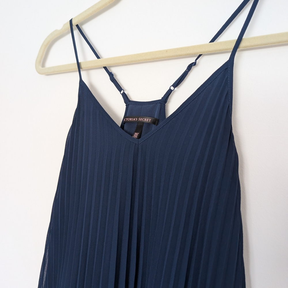 Victoria's Secret Navy Pleated Mini Dress with Racerback Straps - Picture 4 of 6